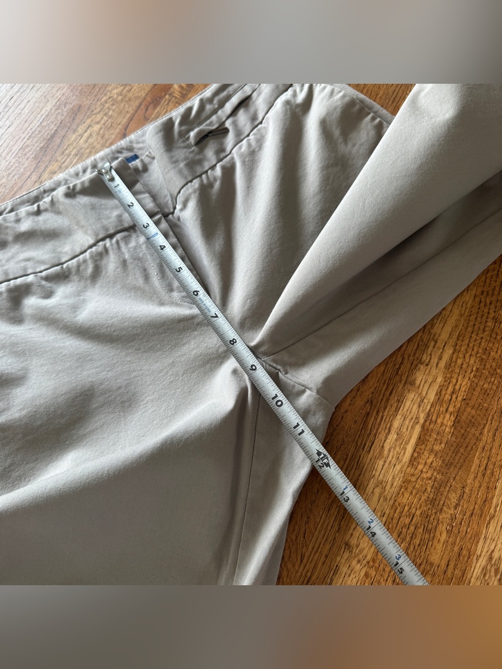 Ann Taylor Petites Tan Khaki Wide Leg Trousers Size 6P Stretch Cotton - Picture 7 of 10